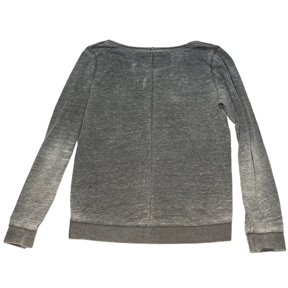 TRUE RELIGION women's grey lightweight graphic crew FLC sweater, size medium. - Picture 3 of 3